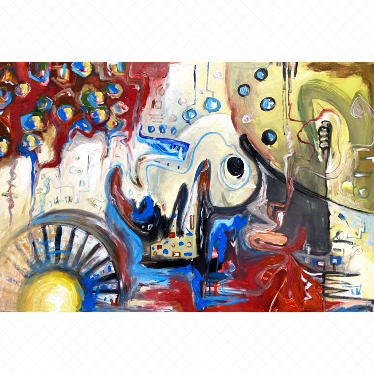 Tranh Nghệ Thuật Bánh Xe Thời Gian Acrylic 80x120cm Tặng Ship 