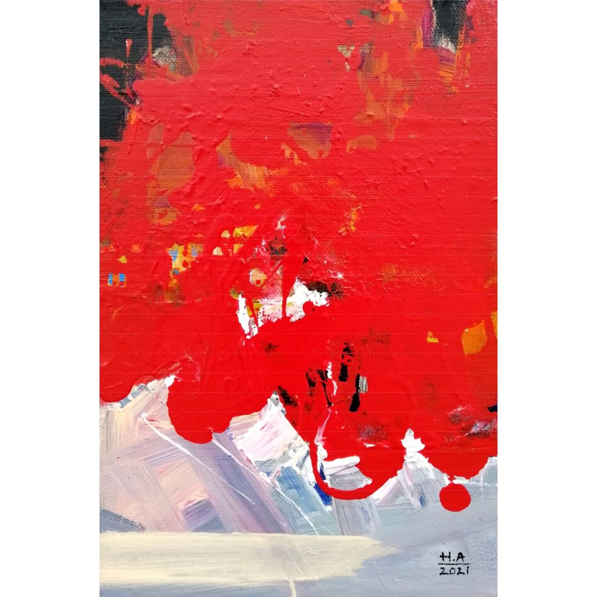 Tranh Trừu Tượng Hoàng Anh Acrylic 40x60cm Độc Bản 