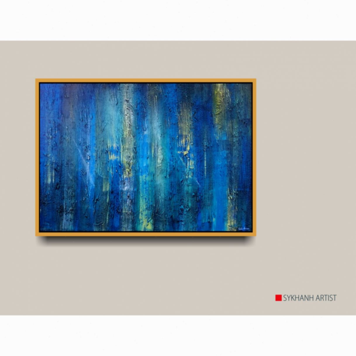 Tranh Trừu Tượng Mưa Xuân 2 Acrylic Toan 70x100cm Đẹp 