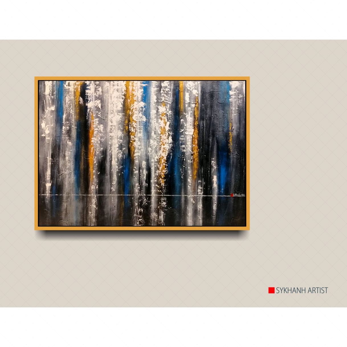 Tranh Trừu Tượng Đêm Mưa Acrylic Toan 70x100cm 