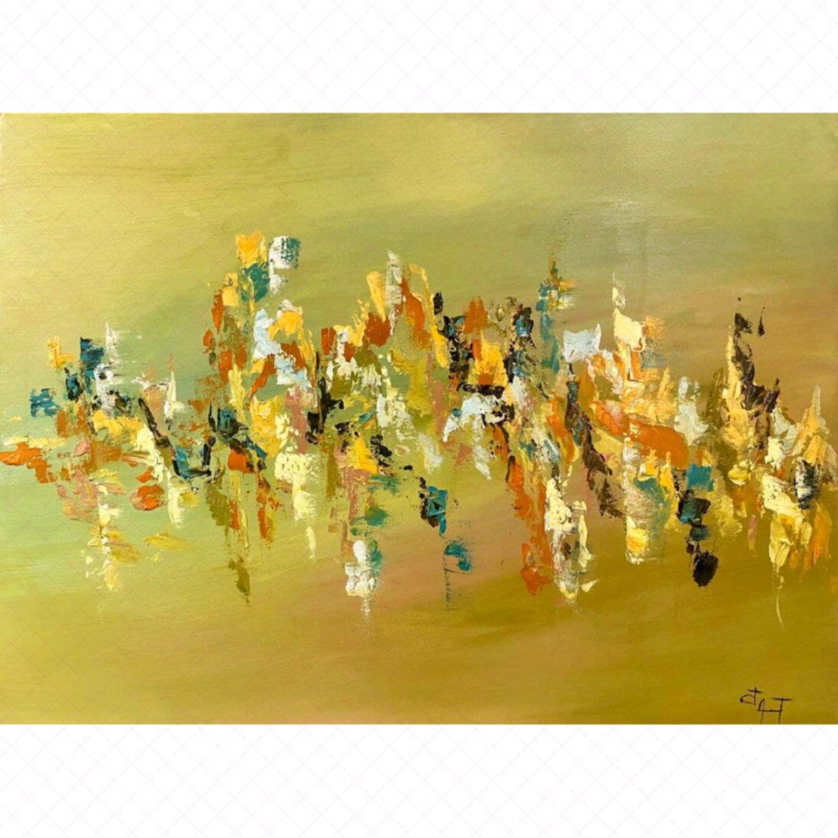 Tranh Trừu Tượng Giai Điệu Vui Sắc Màu Acrylic 60x80cm 