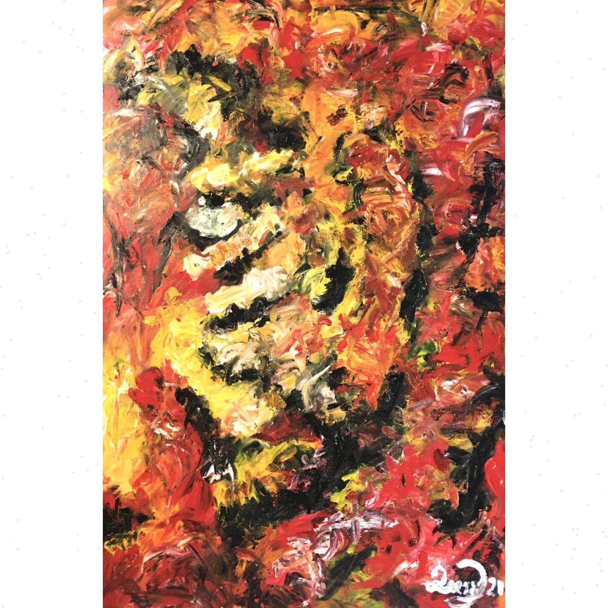 Tranh Trừu Tượng HÙM Acrylic 60x90cm Có Khung Sắc Xi 