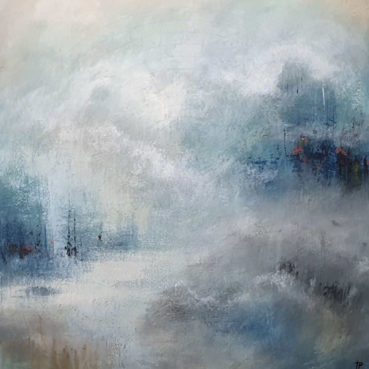 Tranh Nghệ Thuật Mùa Đông Qua Đại Dương Acrylic 100x100cm 