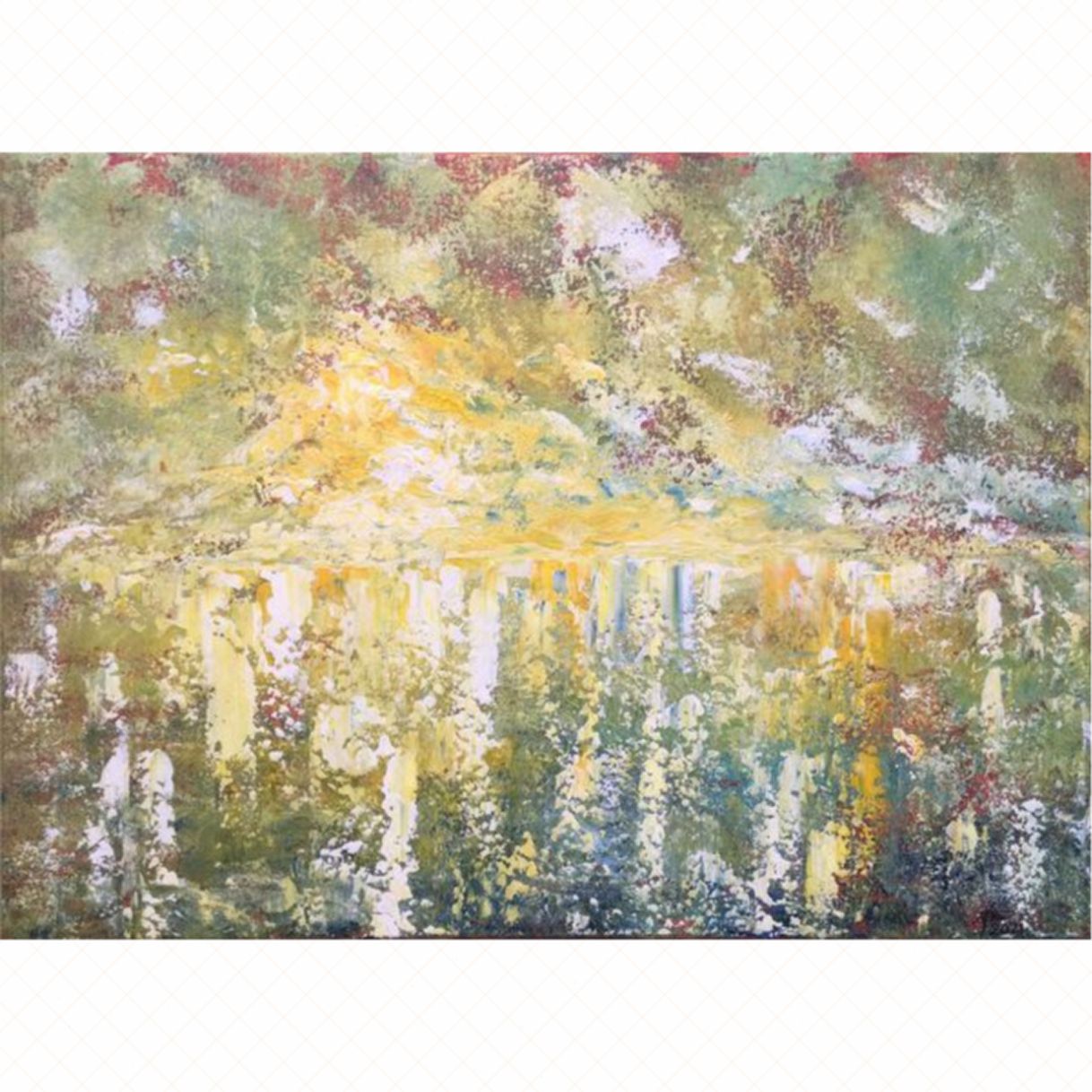 Tranh Trừu Tượng Xuân Chờ Acrylic 52x72cm Tranh Đẹp Có Giấy Pháp Lý 