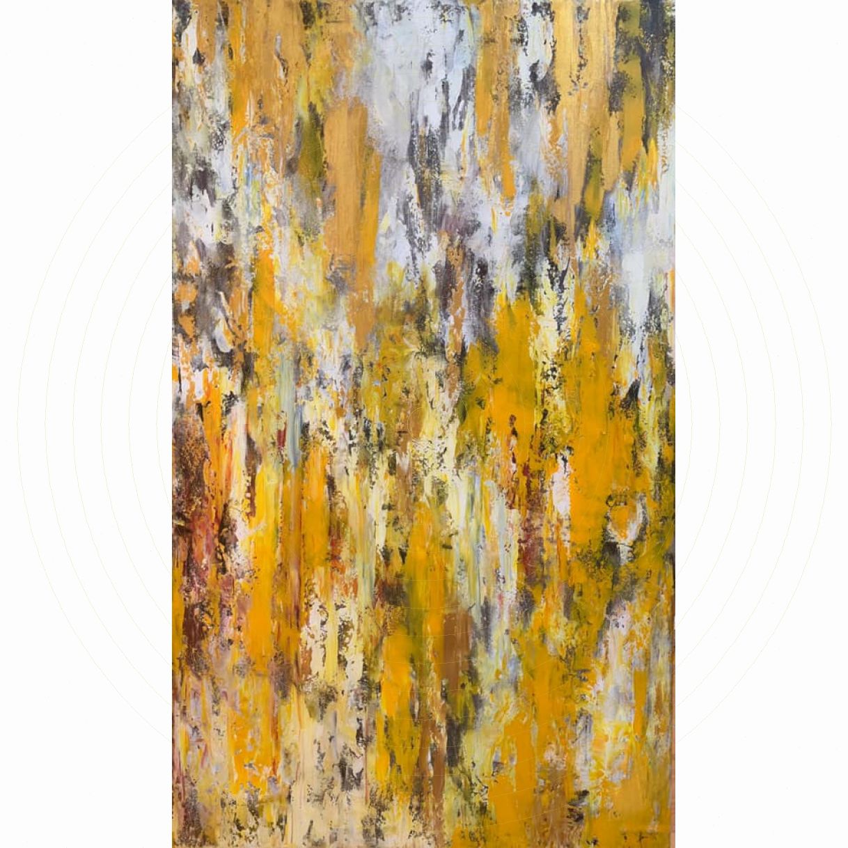 Tranh Trừu Tượng Thu Vàng Acrylic Canvas Độc Bản Sang Trọng 