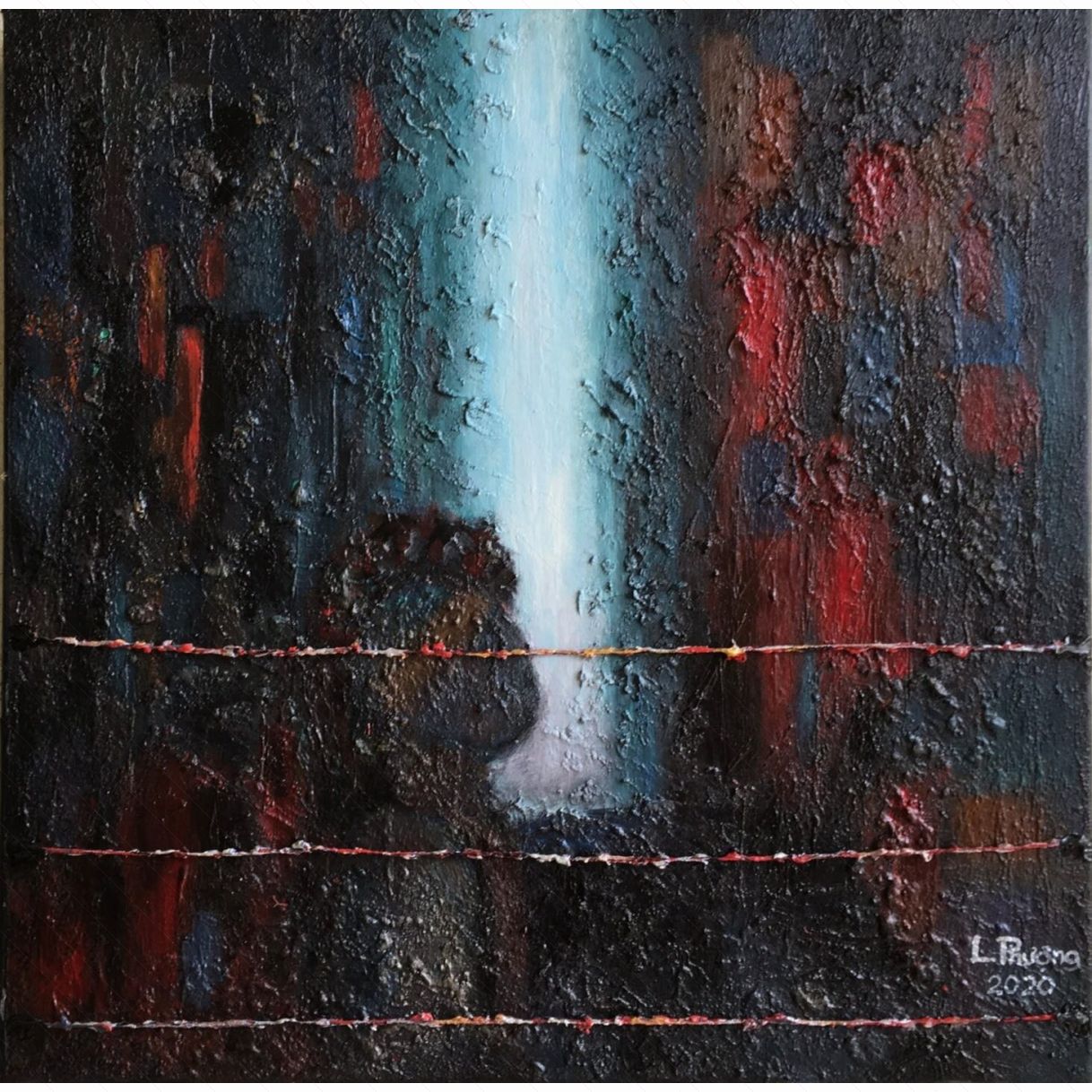 Tranh Trừu Tượng Who Am I Acrylic 50x50cm Sáng Tác 2020 