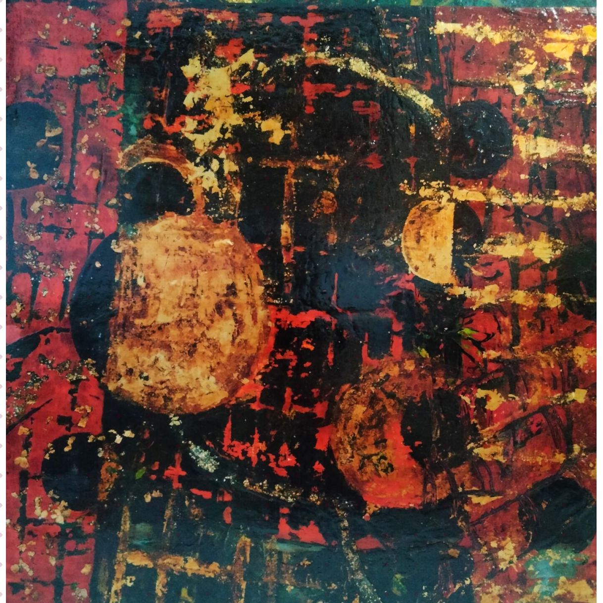 Tranh Trừu Tượng Mộng Sơn Mài 60x60cm Độc Bản Nghệ Thuật Đa Màu 