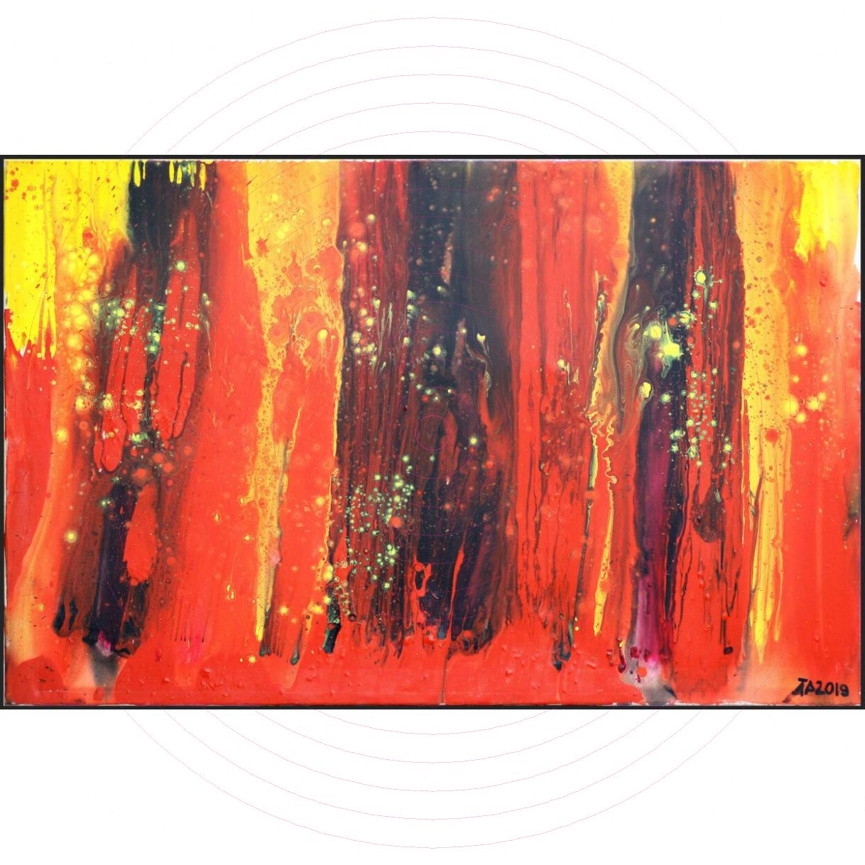 Tranh Trừu Tượng Hỏa Acrylic 140x90cm Độc Bản 