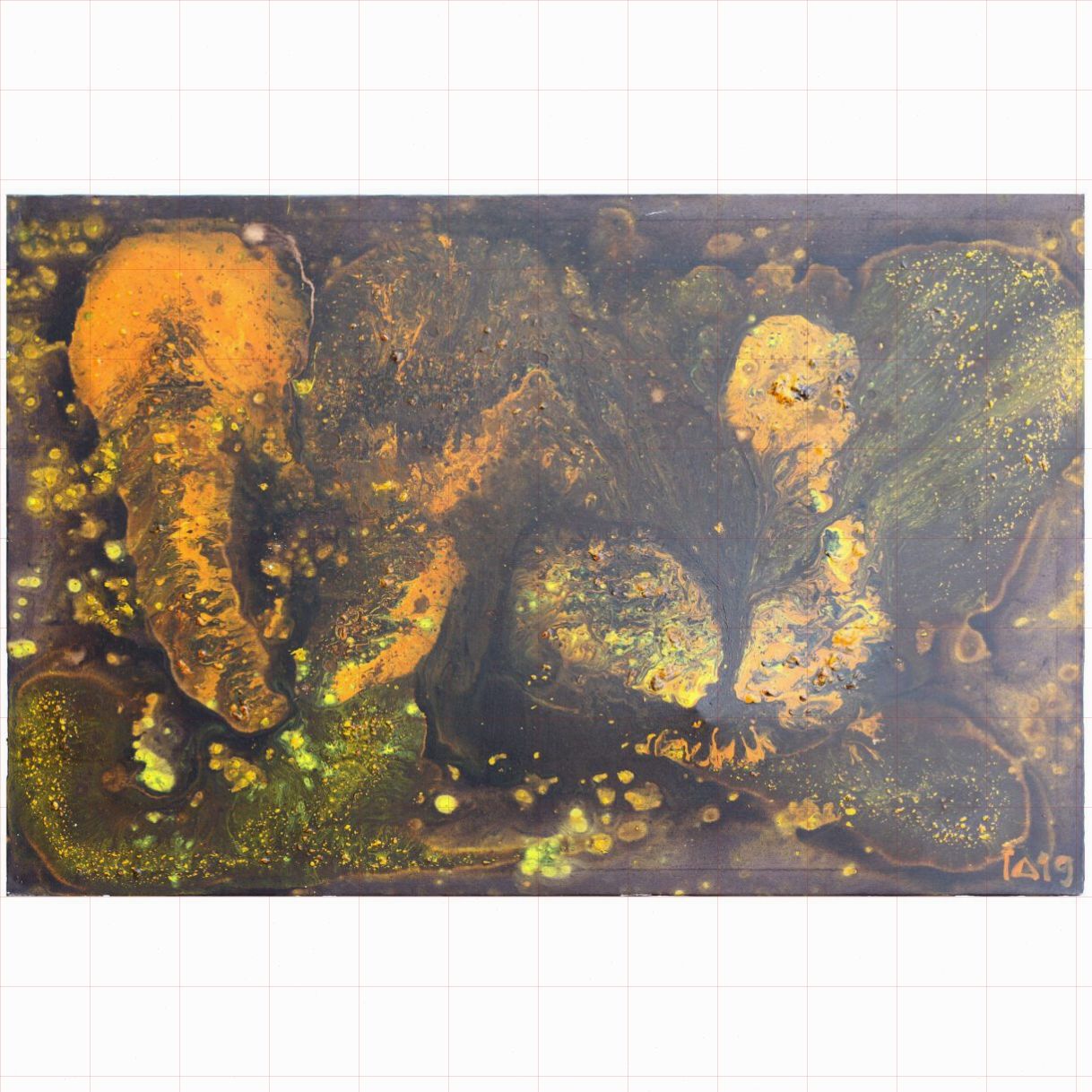 Tranh trừu tượng đất acrylic 80x120cm sáng tác độc bản họa sĩ 