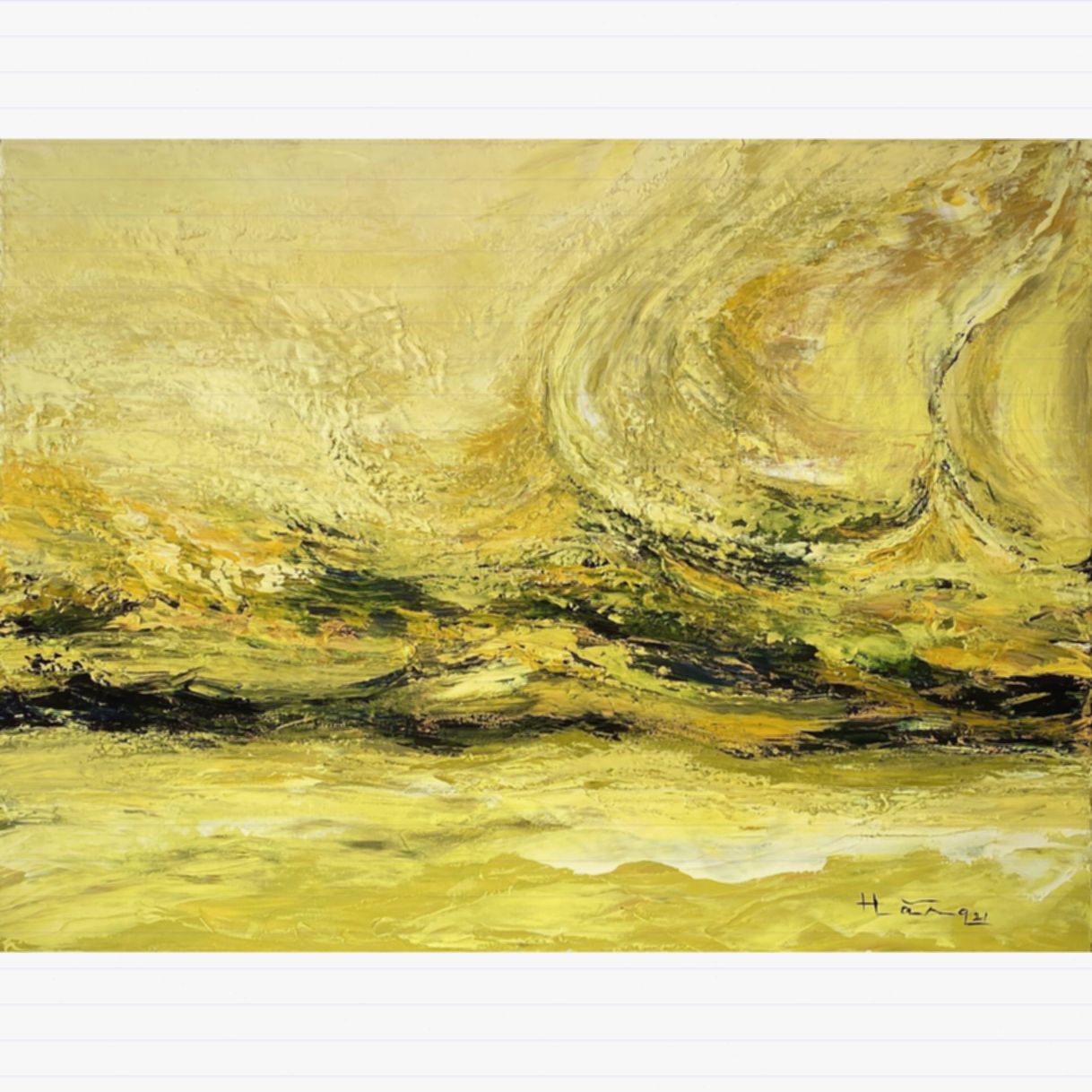 Tranh Trừu Tượng Thu Ca Acrylic Canvas Độc Bản Sang Trọng 