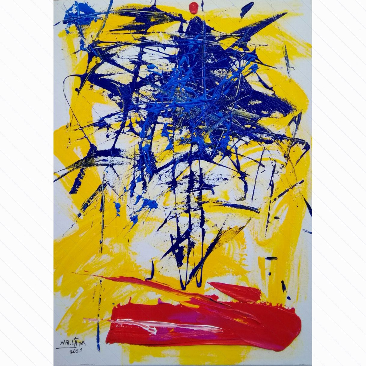 Tranh Trừu Tượng Ráng Chiều Acrylic Sáng Tác Độc Đáo 50x70cm 