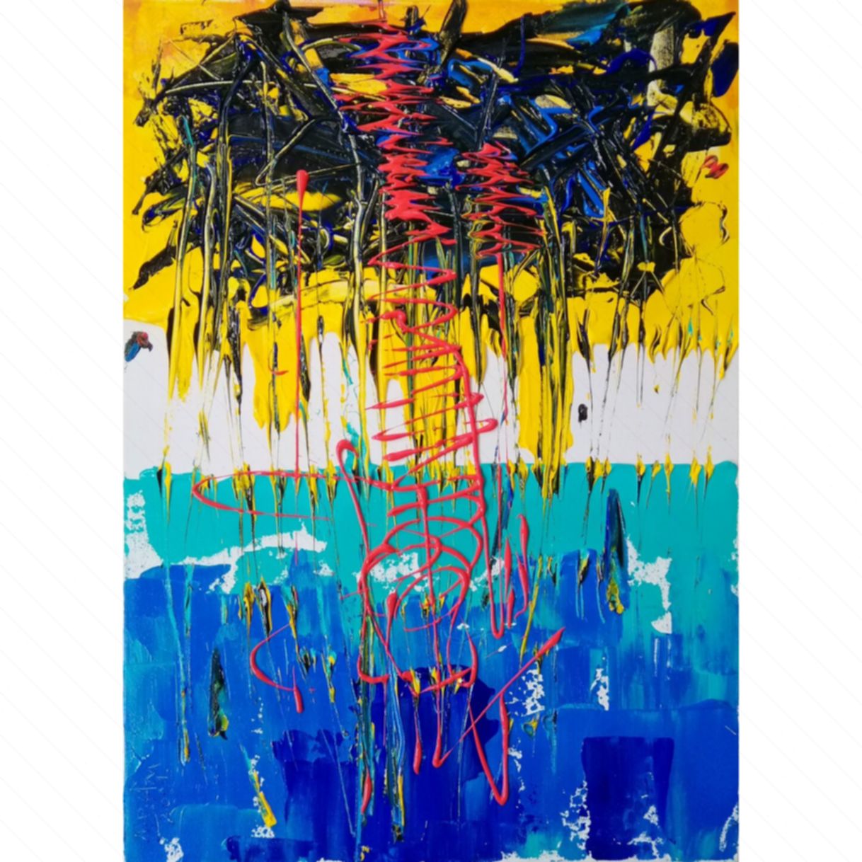 Tranh Trừu Tượng Cơn Giông Acrylic 50x70cm Sang Trọng 