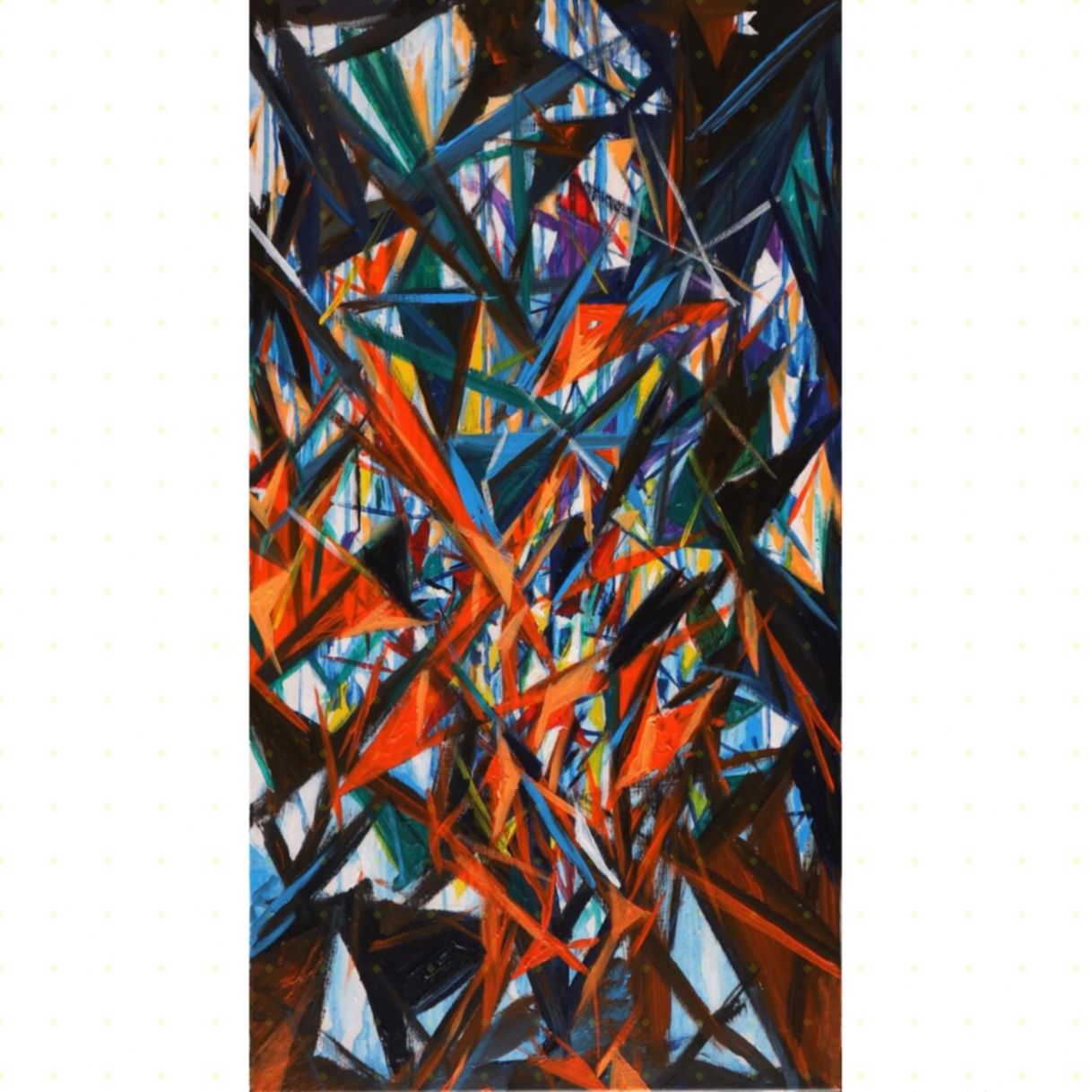 Tranh Trừu Tượng Không Đề Acrylic Toan 60x109cm 2021 