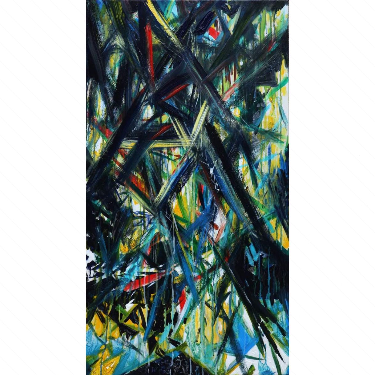 Tranh Trừu Tượng Không Đề 2 Acrylic Toan Vải 60x110cm Độc Bản 2021 