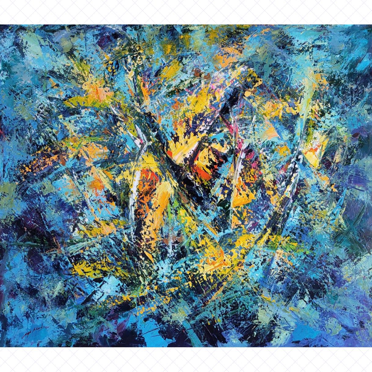 Tranh Trừu Tượng Four Seasons Acrylic Canvas 100x120cm Độc Đáo 