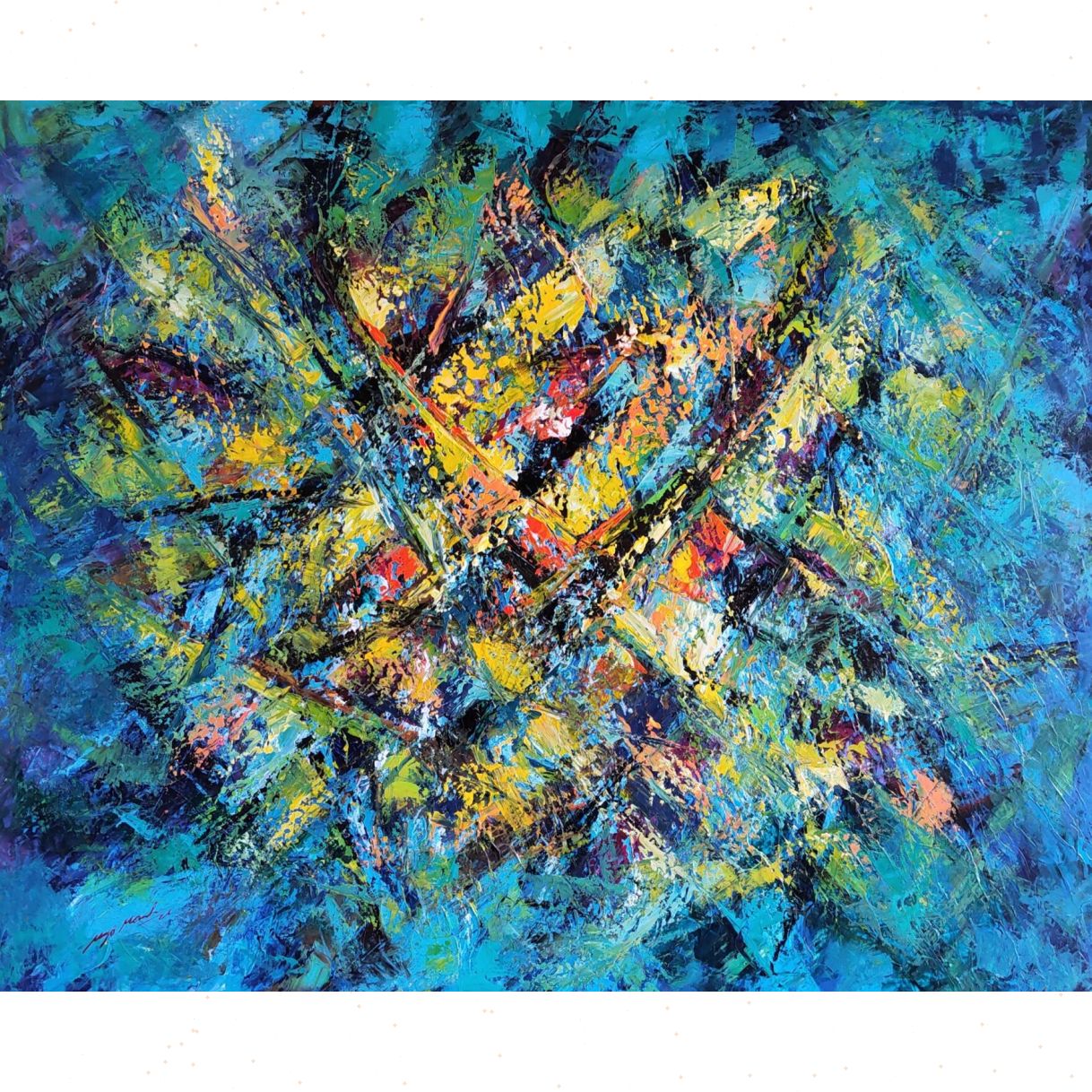 Tranh Trừu Tượng Four Seasons Melodies Acrylic Độc Bản Lớn 