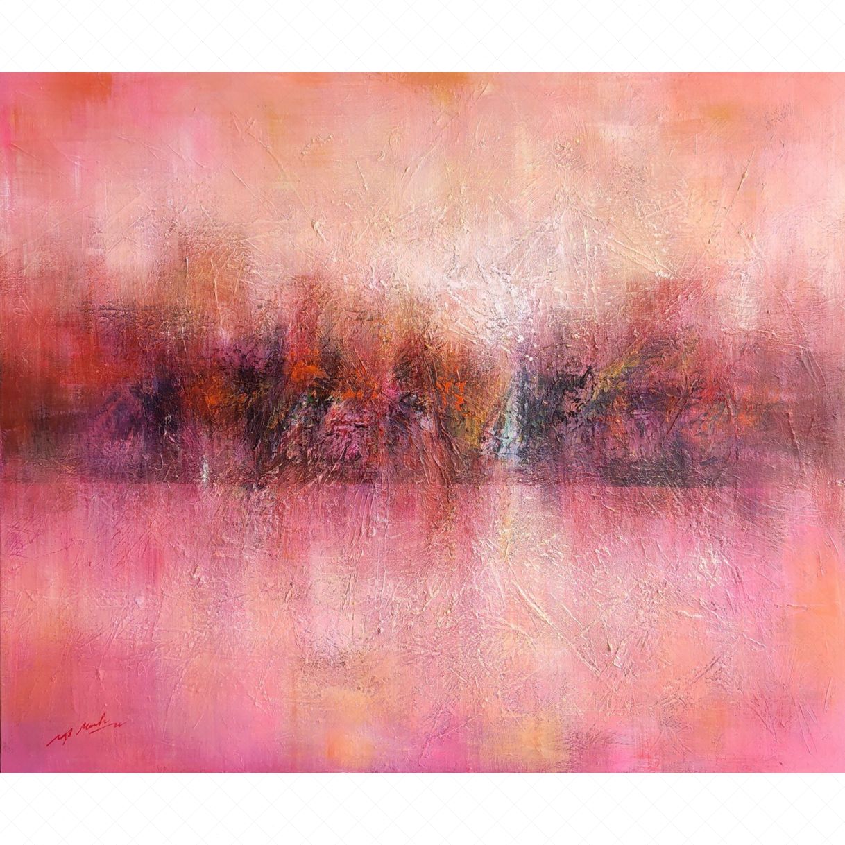Tranh Trừu Tượng Dawn City 2 Acrylic 100x120cm Độc Bản 
