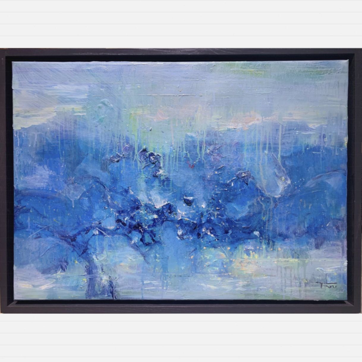Tranh Trừu Tượng Giao Hòa Acrylic 75x55cm Sáng Tạo 