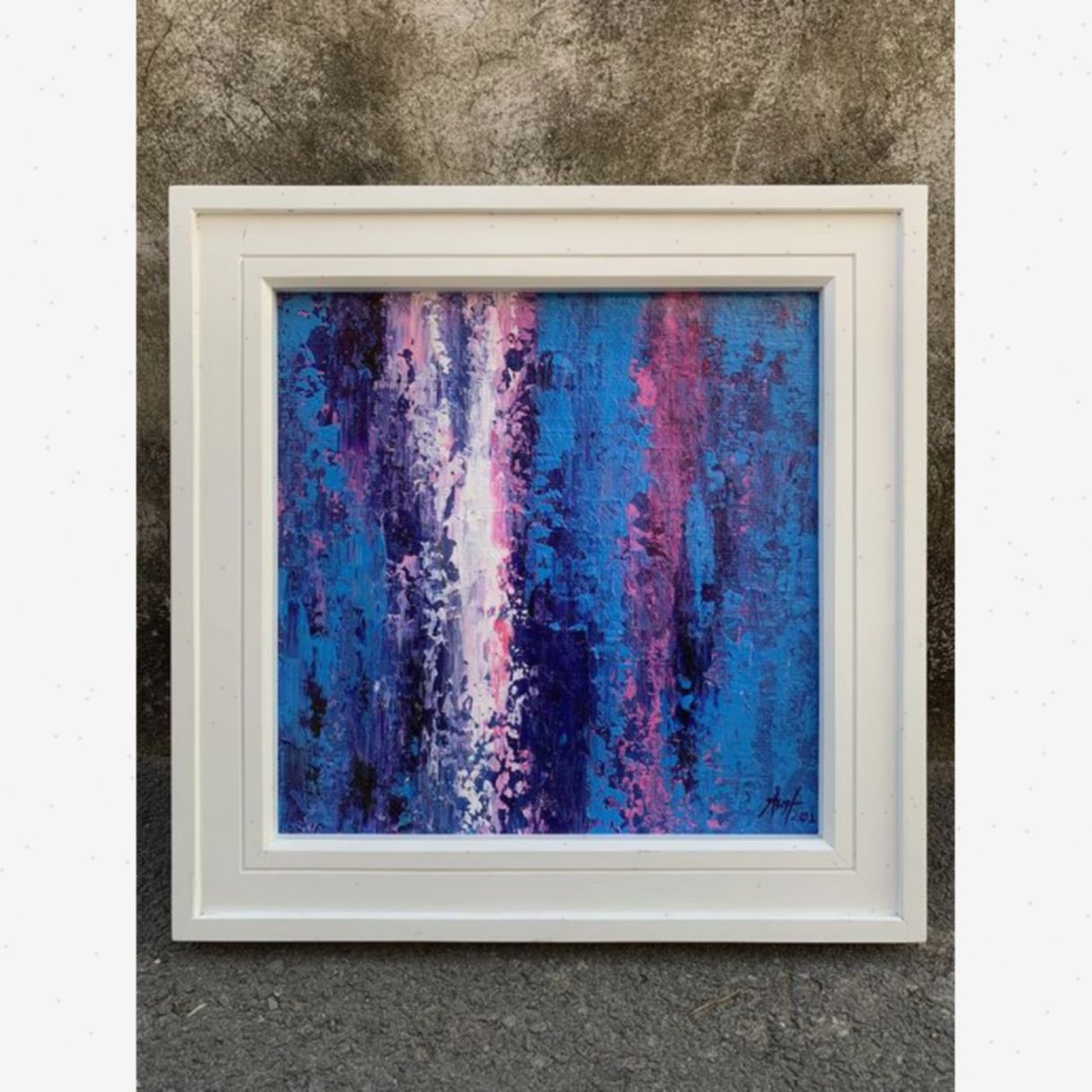 Tranh Trừu Tượng Chiều Đông Acrylic 40x40cm Tác Phẩm 2022 
