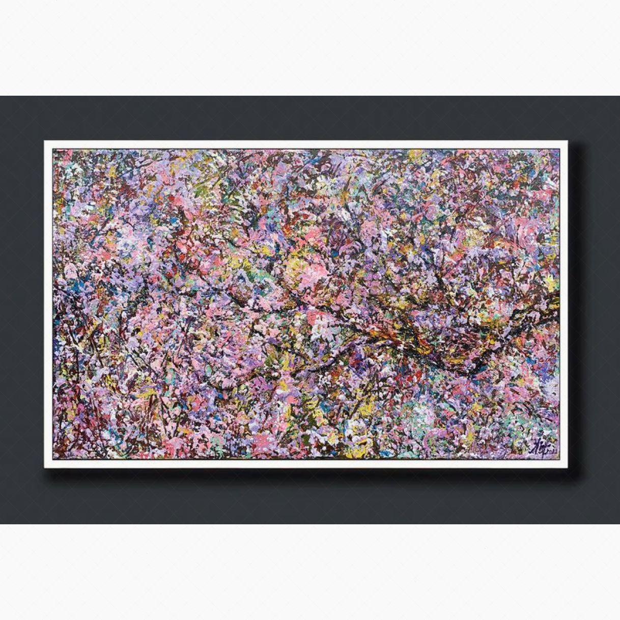 Tranh Trừu Tượng Mùa Hoa Nở III Acrylic 60x100cm Sáng Tác 2022 