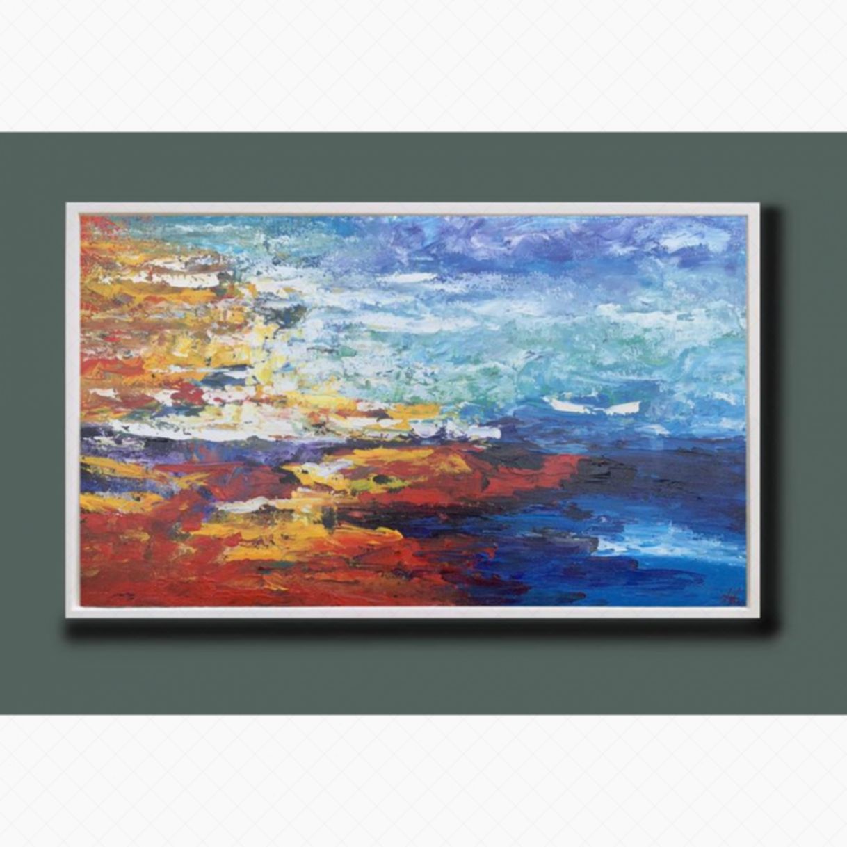 Tranh Trừu Tượng Chiều Yên Bình Acrylic 70x120cm Nghệ Thuật Độc Bản 
