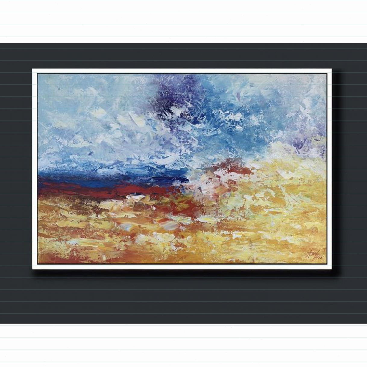 Tranh Trừu Tượng Sóng I Acrylic 60x90cm Tác Phẩm Nổi Bật 