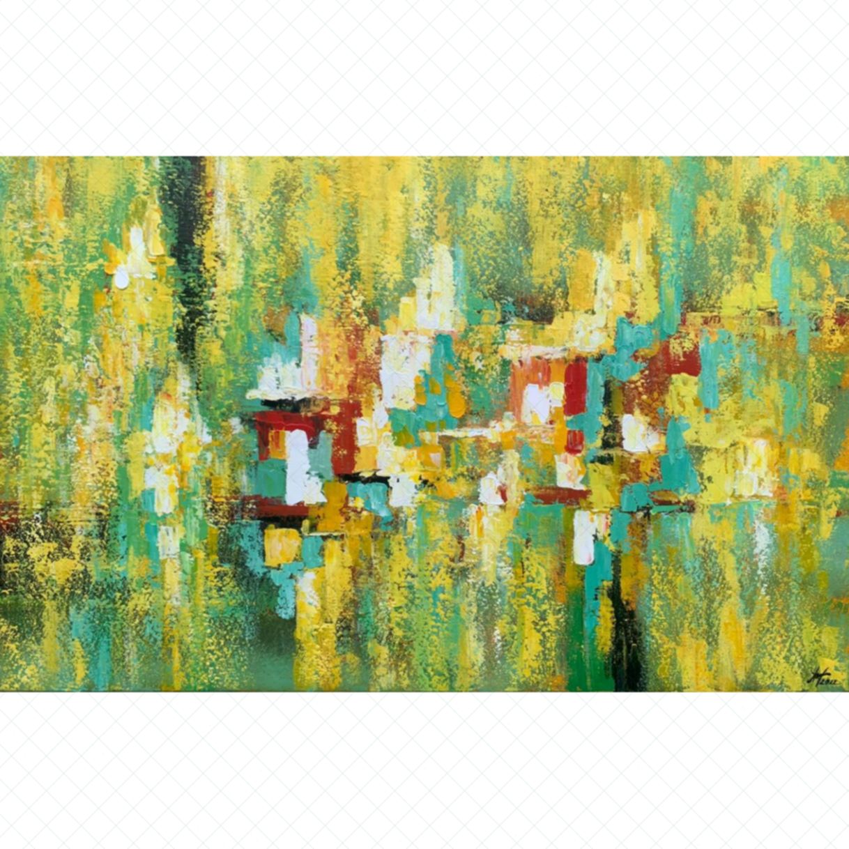 Tranh Trừu Tượng Phản Chiếu Acrylic 70x110cm Sáng Tác 2022 