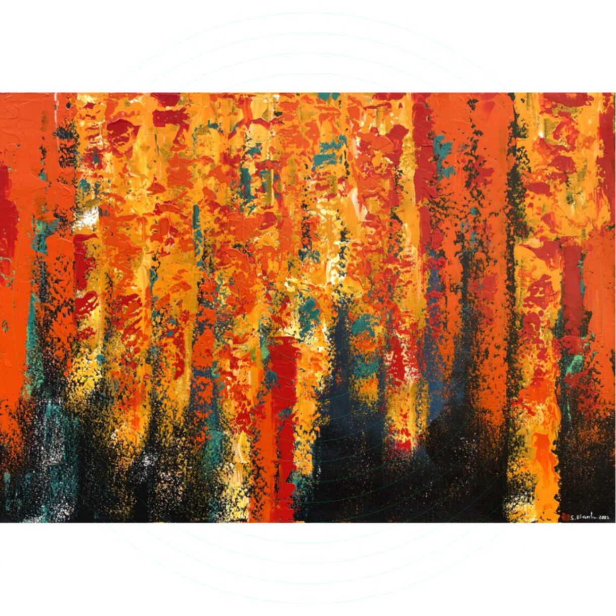 Tranh Trừu Tượng Ngày Nắng Acrylic Toan Sáng Tạo 70x100cm 