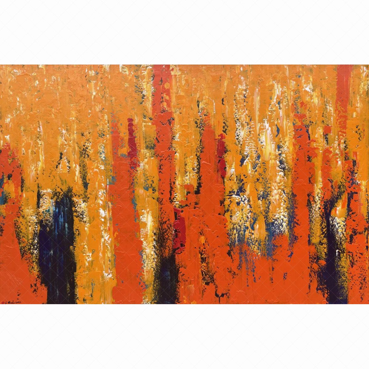 Tranh Trừu Tượng Nắng Vàng Acrylic Toan 100x150cm Tinh Tế 