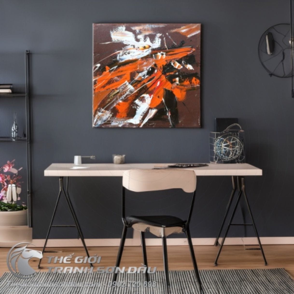 Tranh Trừu Tượng Cảm Xúc Số Mười Sơn Dầu 50x50cm Màu Sắc Đa Dạng 