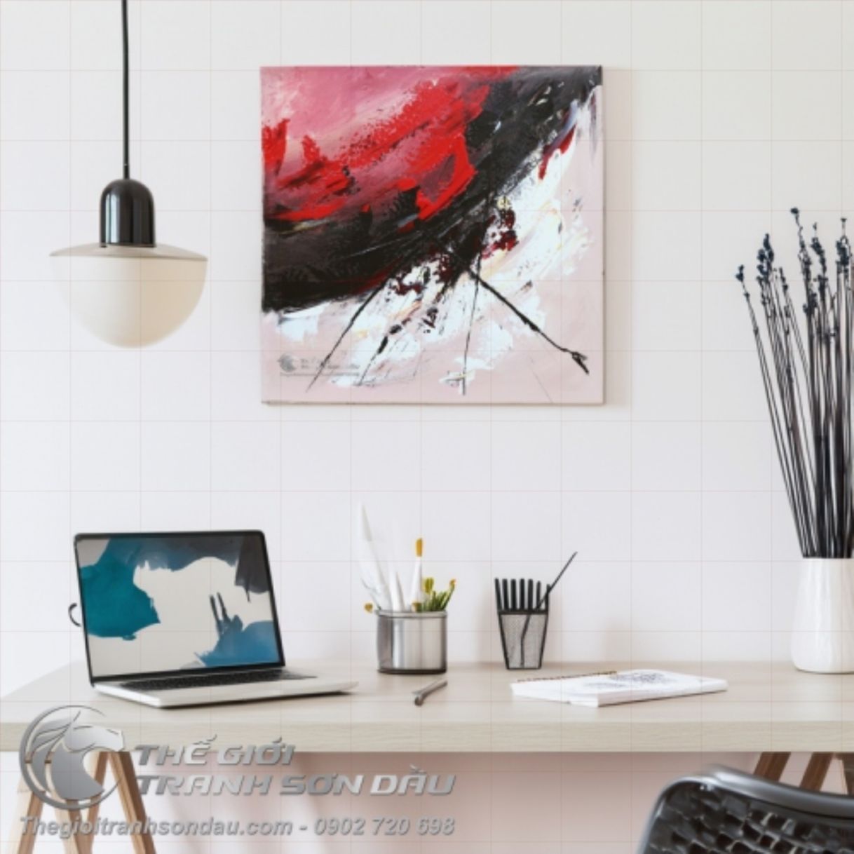 Tranh Trừu Tượng Cảm Xúc Số Ba Sơn Dầu 50x50cm Màu Sắc Đa Dạng 