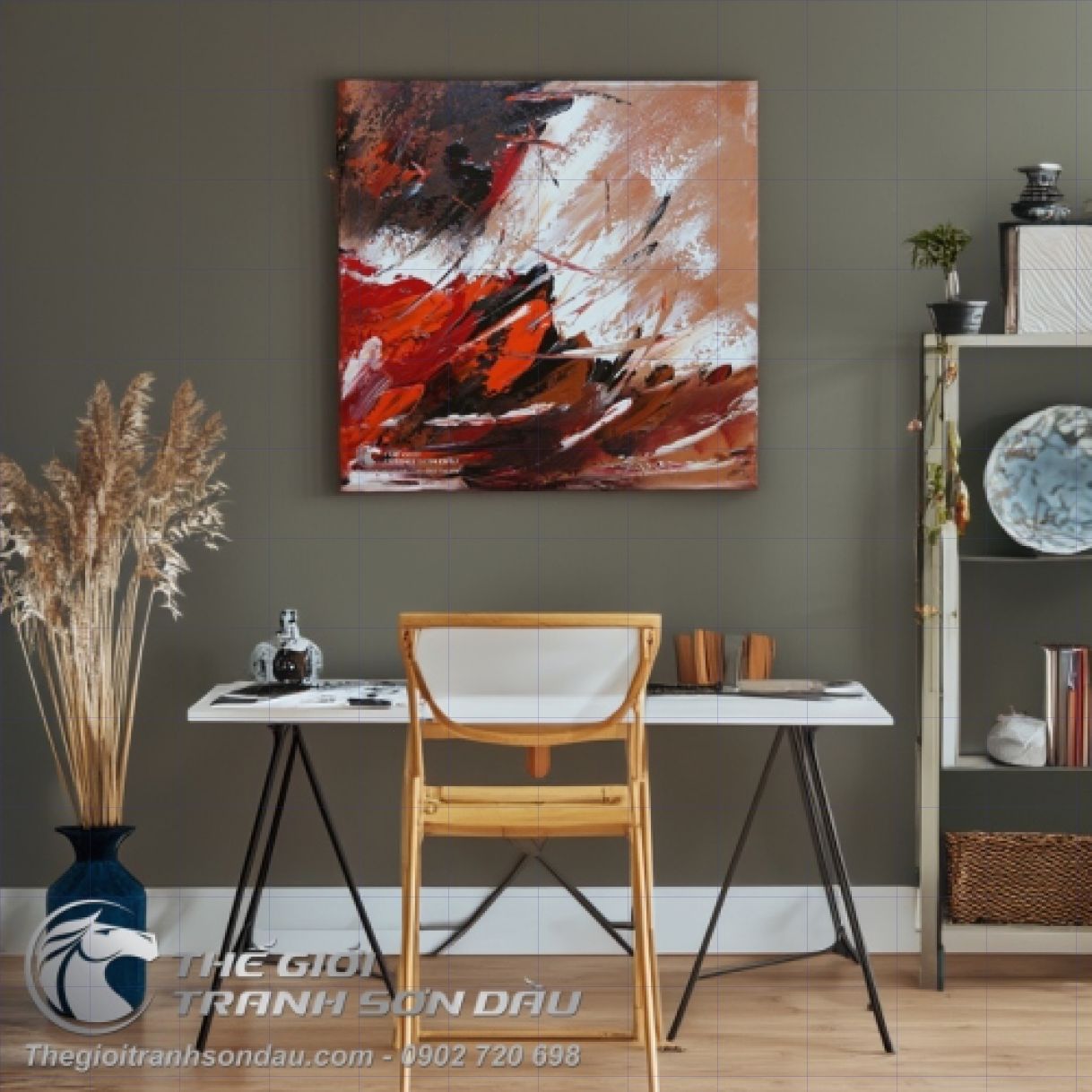 Tranh Trừu Tượng Cảm Xúc Số Hai Sơn Dầu 50x50cm Độc Đáo 