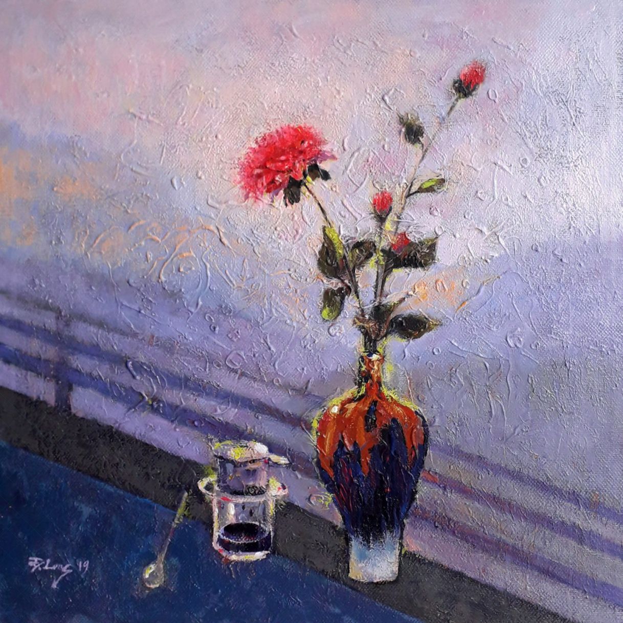 Tranh Hoa Ngày Mới Acrylic Trẻ Trung 60x60cm 