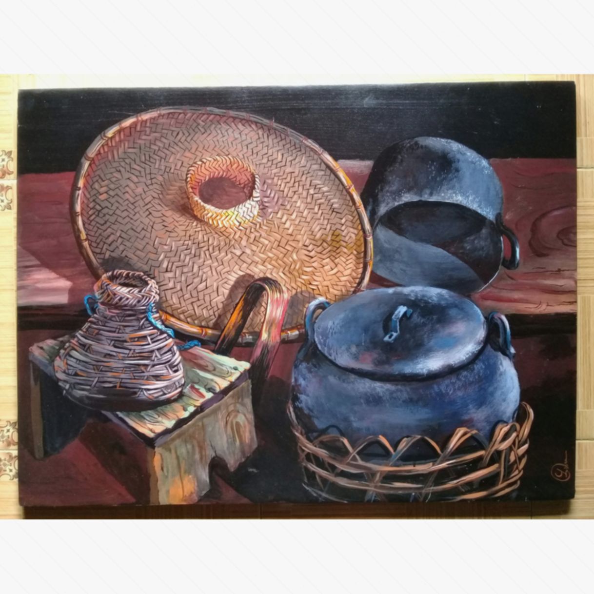 Tranh Lý Dược Tĩnh Vật Acrylic Kích Thước 60x80cm Độc Đáo 