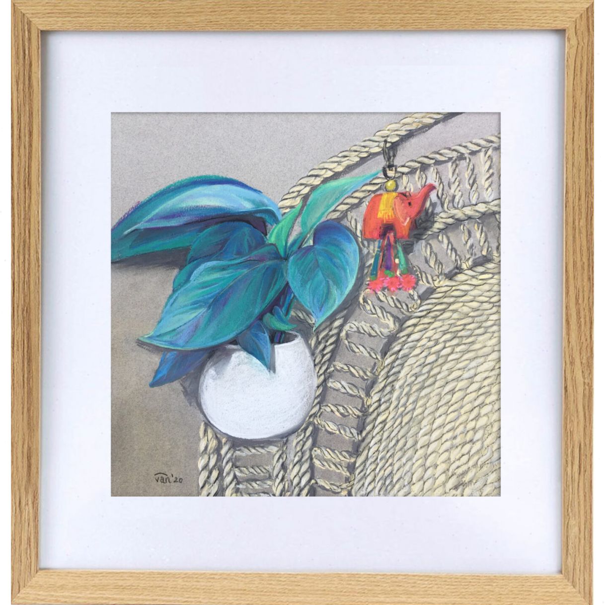 Tranh Hoa Tĩnh Vật Phấn Tiên 28x28cm Năm 2020 Độc Bản 