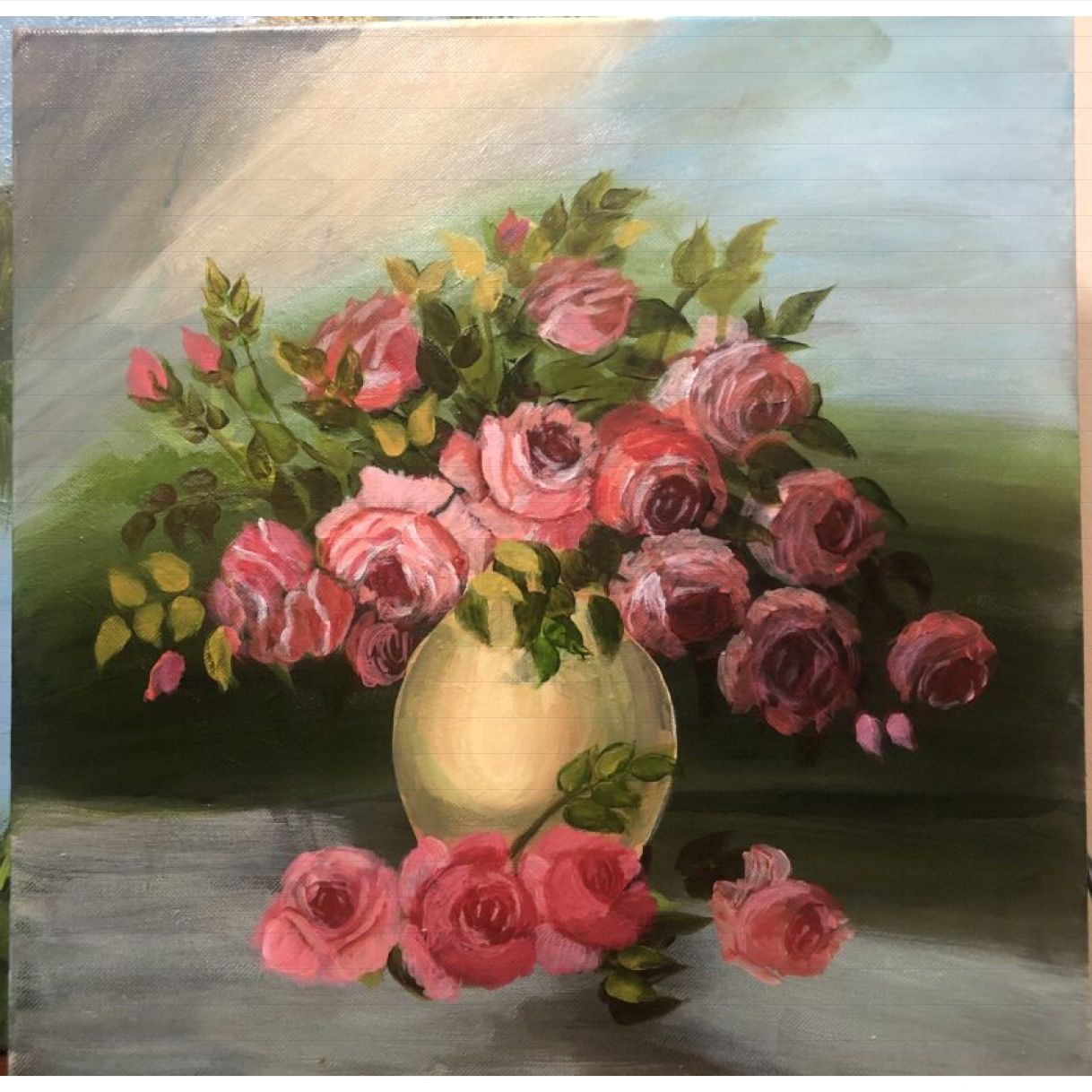 Tranh Hoa Hoàng Anh Acrylic Trên Toan Kích Thước 40x40cm Độc Bản 