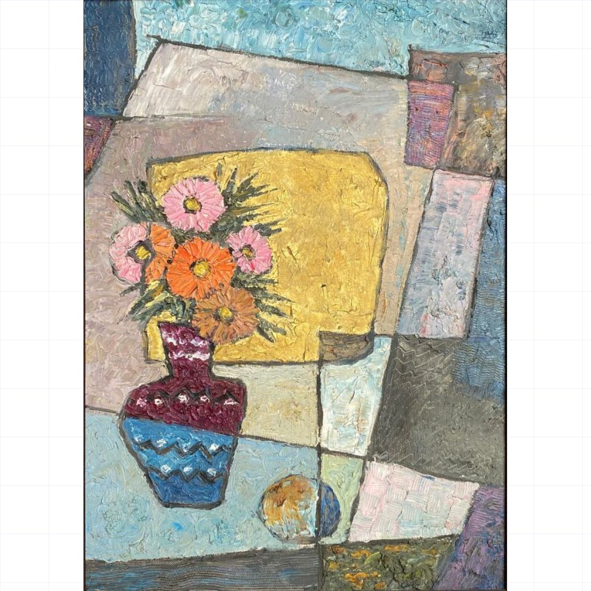 Tranh Sơn Dầu Tĩnh Vật Hoa Trái 35x50cm Độc Bản 2019 