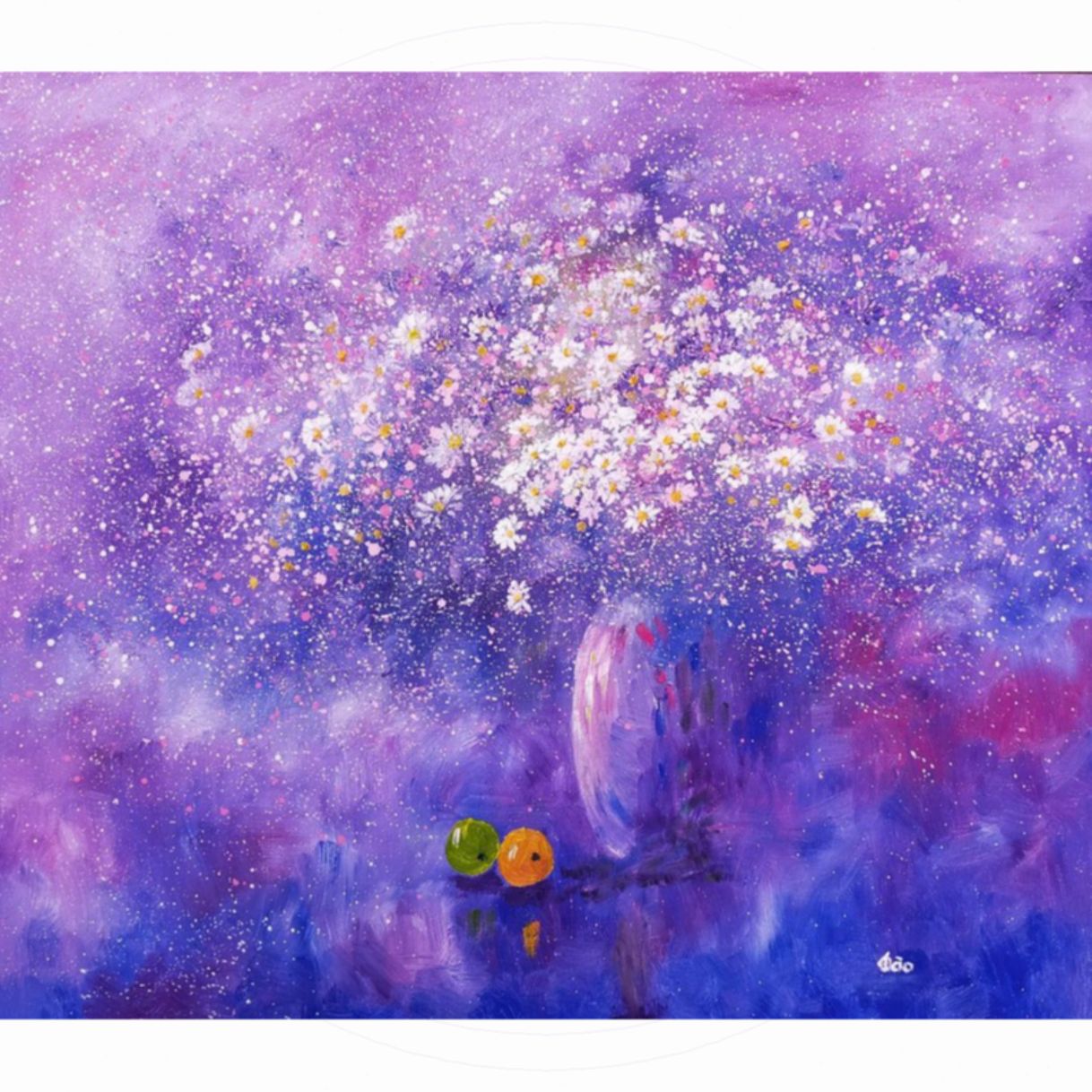 Tranh Sơn Dầu Ngẫu Hứng Khung Sang Trọng 70x80cm 