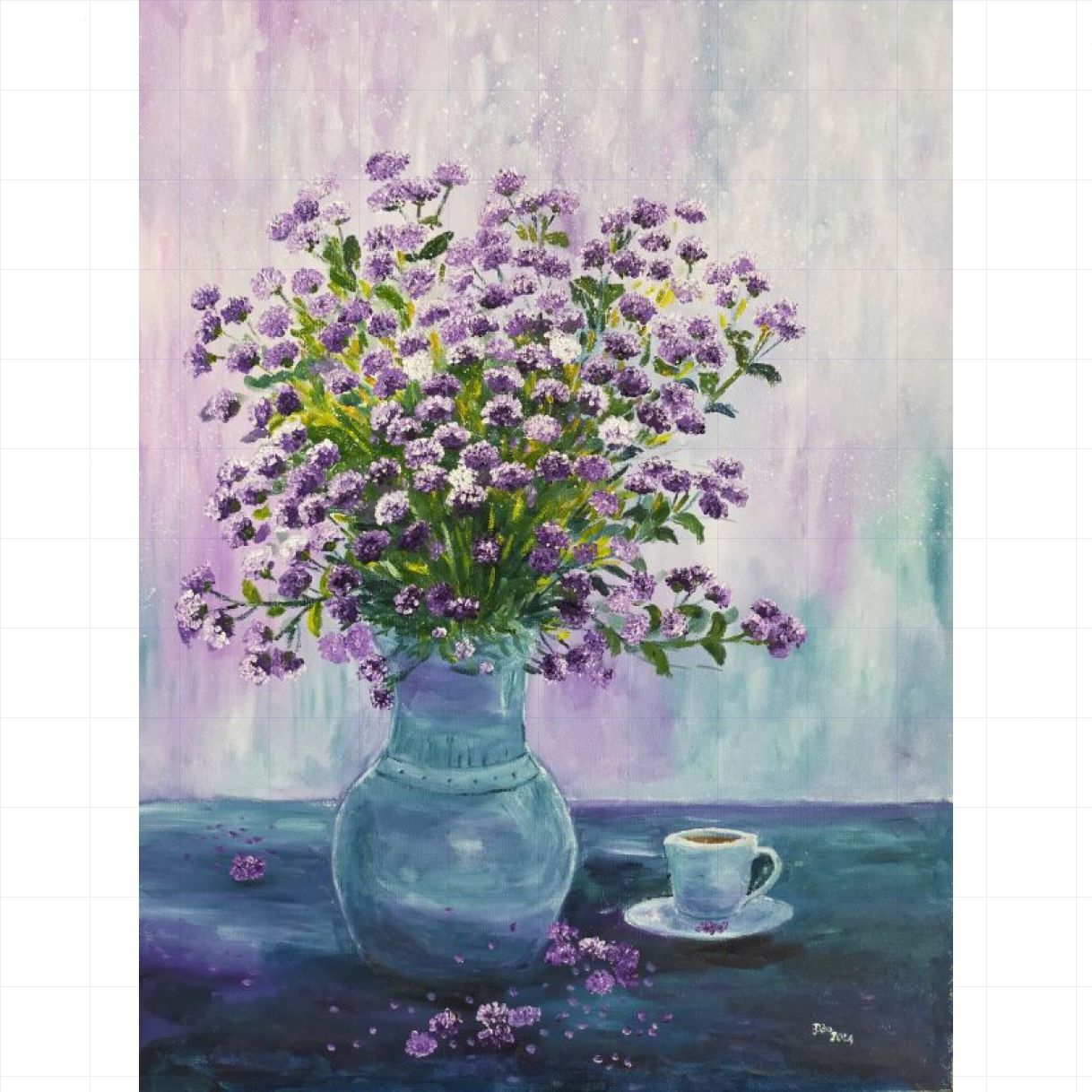 Tranh Hoa Cà Phê Sơn Dầu 80x60cm Có Khung Sang Trọng 2024 