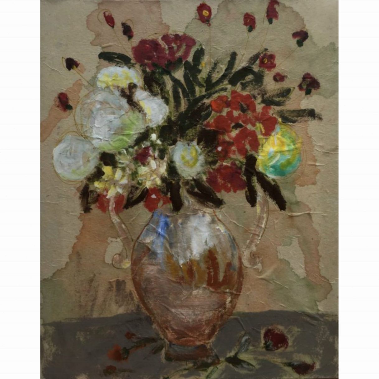 Tranh Hoa Bình Bông Acrylic Màu Nước Tranh Họa Sĩ 40x50cm Độc Bản 