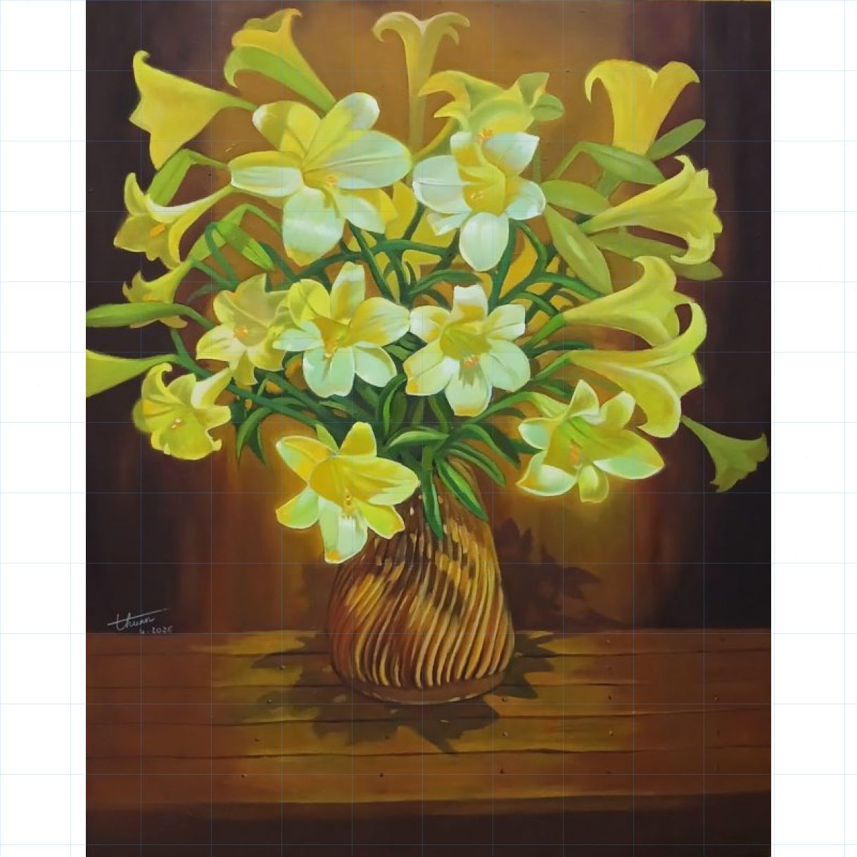 Tranh Sơn Dầu Tháng Tư Acrylic Toan Sang Tạo 80x100cm 
