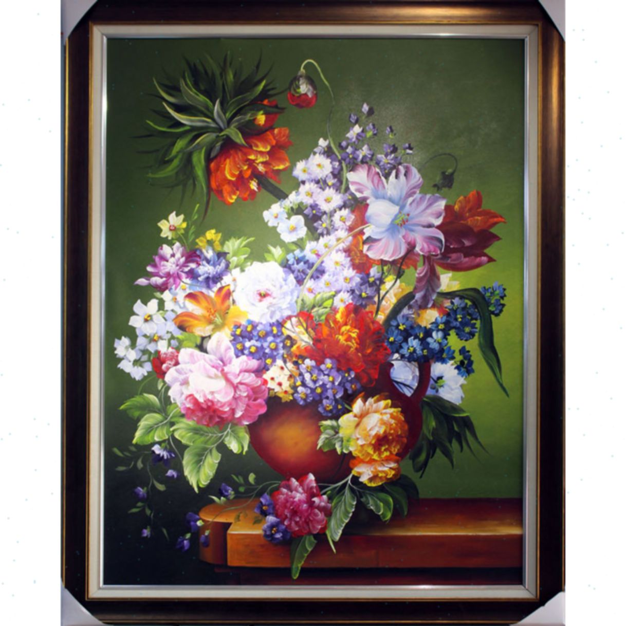 Tranh Sơn Dầu Hoa Hồng khung composite 90x130cm handmade tinh tế 