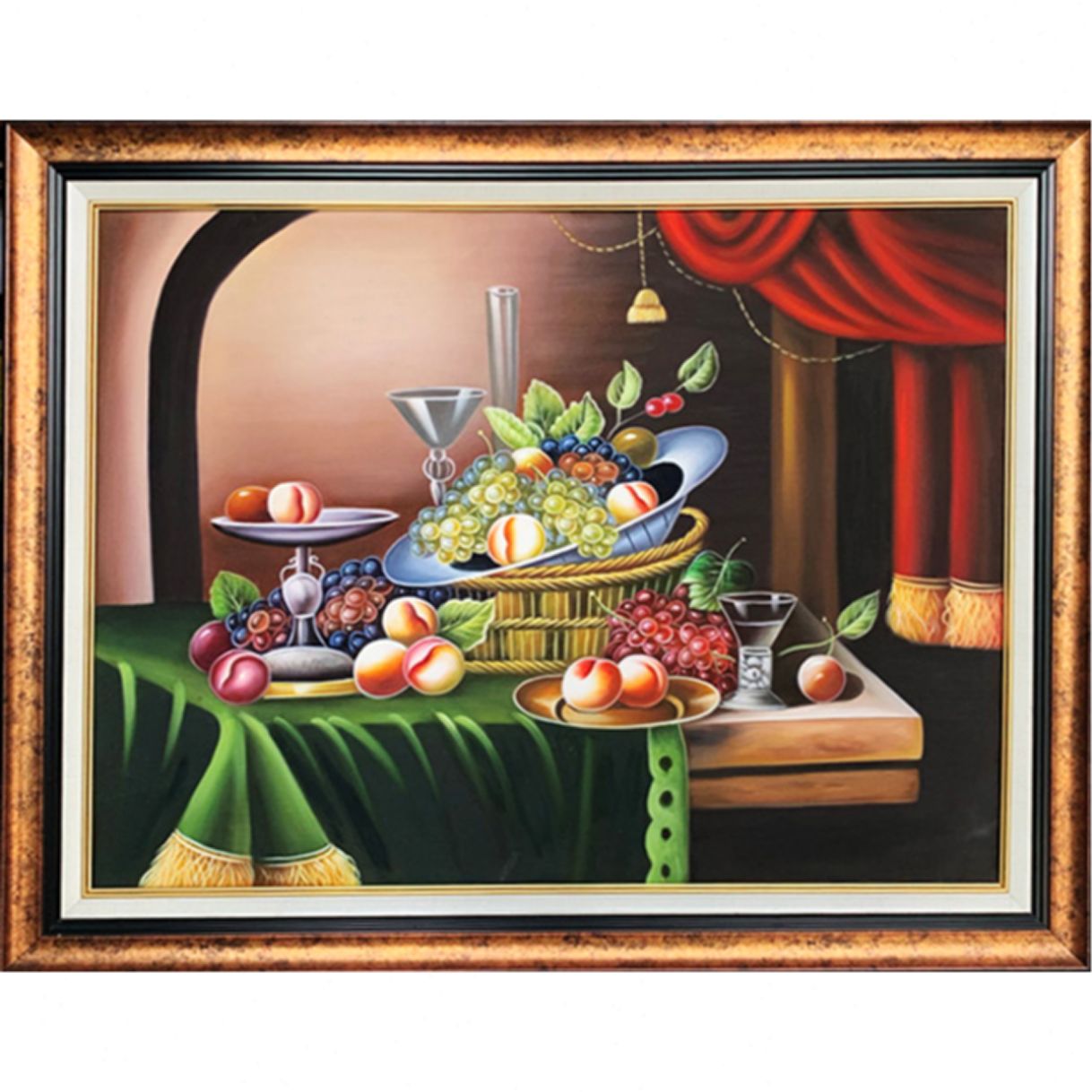Tranh Sơn Dầu Tĩnh Vật Bàn Ăn Minh Hưng Gallery 100% Tay 