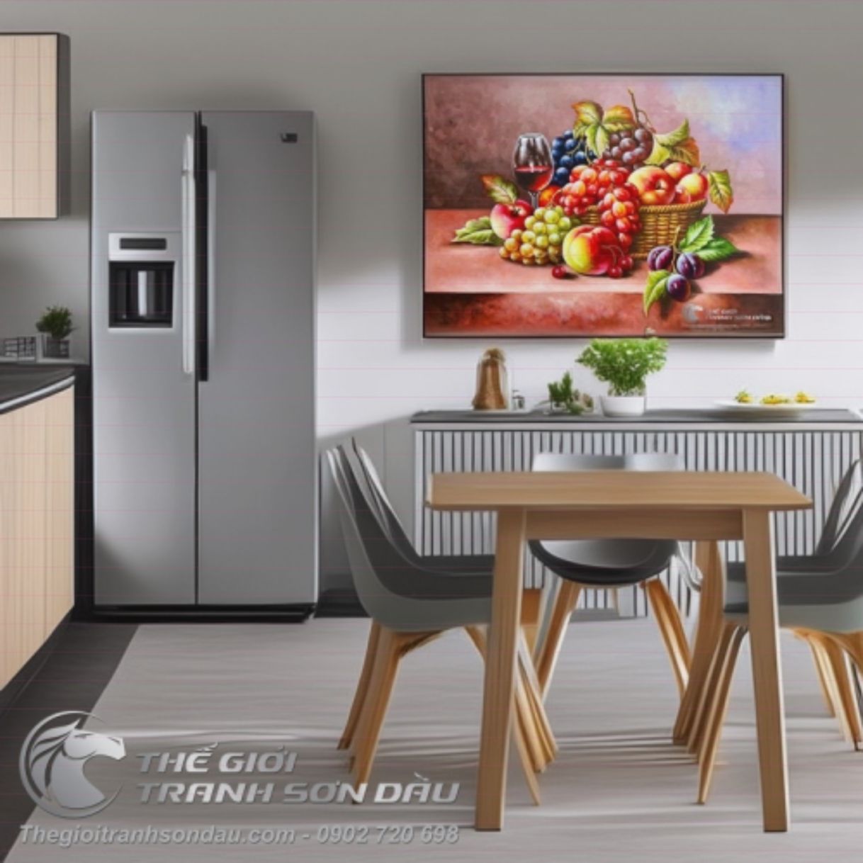 Tranh Sơn Dầu Tĩnh Vật Trang Trí Phòng Sang Trọng 