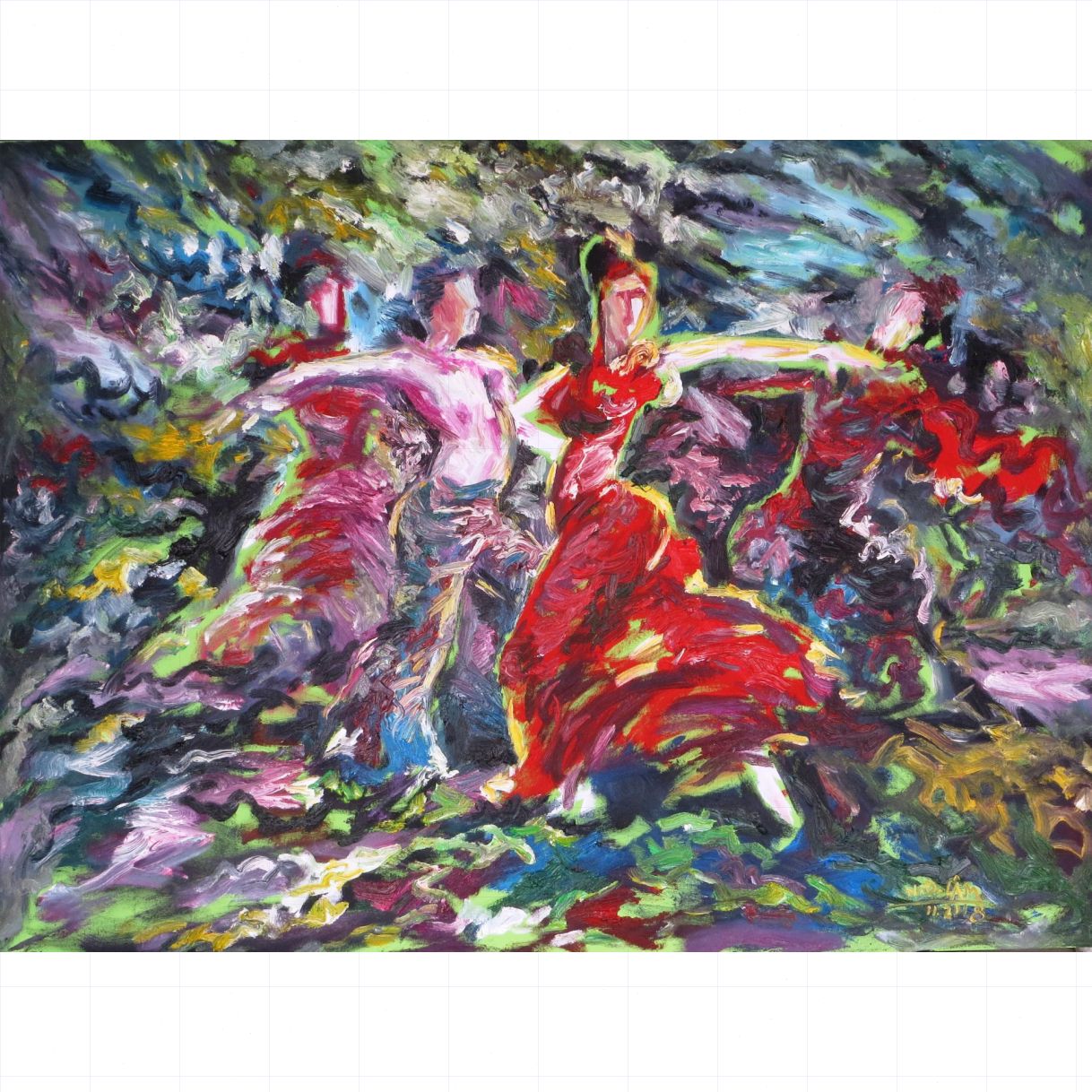 Tranh Điệu Tango Cho Em Sơn Dầu Kích Thước 90x120cm 