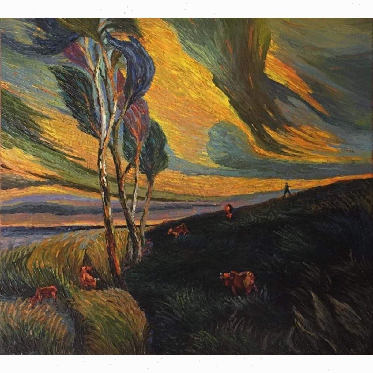 Tranh Nghệ Thuật Chiều Hạ Vàng Sơn Dầu Canvas Đẹp 