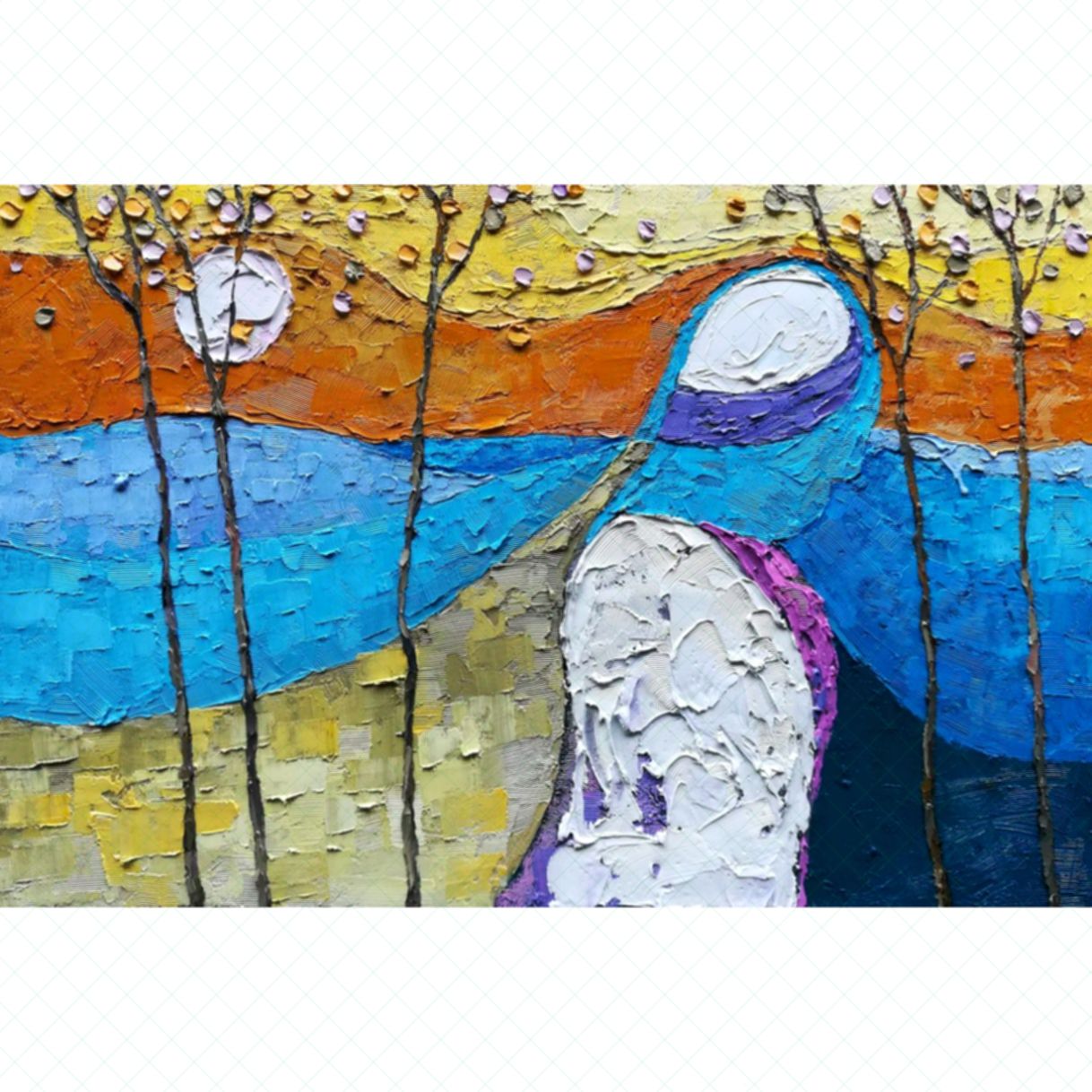 Tranh Sơn Dầu Hoàng Anh Đợi 60x90cm Vẽ Tay Tinh Xảo 