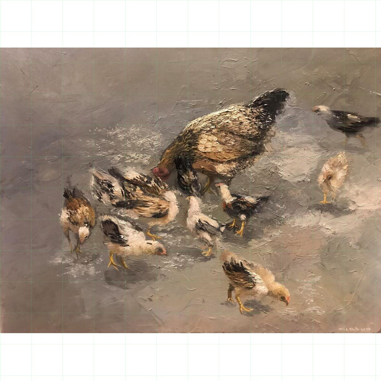 Tranh Sơn Dầu Ngày Mới Kích Thước Nhỏ 35x42cm Sang Trọng 