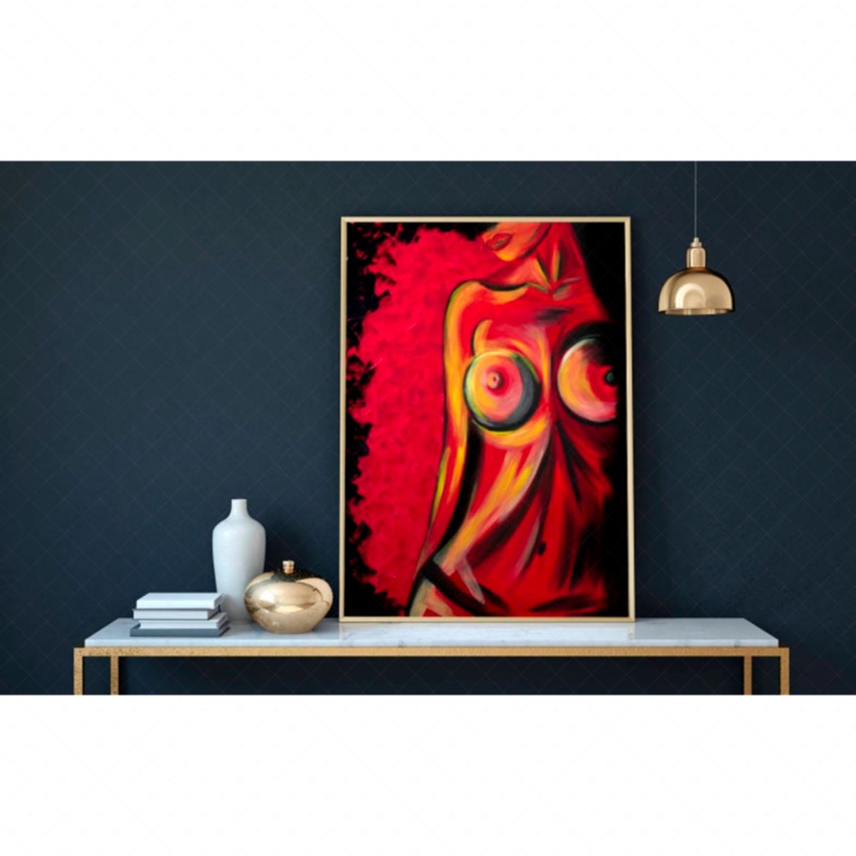 Tranh Khỏa Thân Bohemian Sơn Dầu Cô Gái 80x60cm Độc Đáo 
