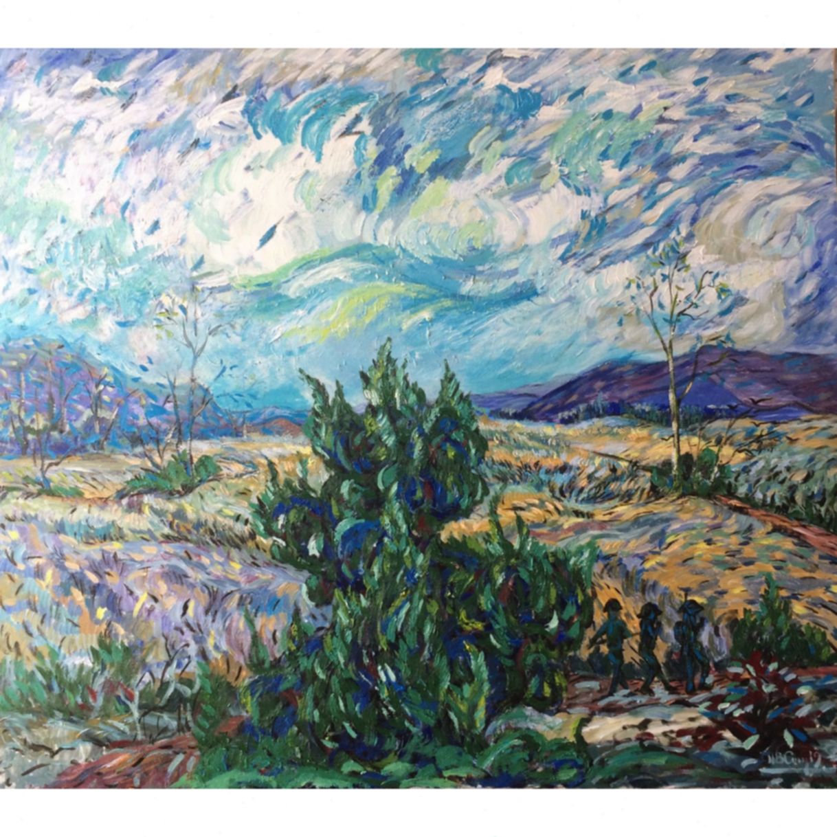 Bá Cung Tranh Lính Tuần Tra Trên Đảo Acrylic Cao Cấp 62x68cm 